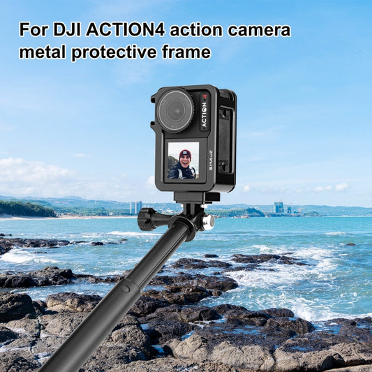 Marco 3 PULUZ adaptador de expansión de jaula de metal con zapata fría para DJI Osmo Action 4 (negro) — imagen 2