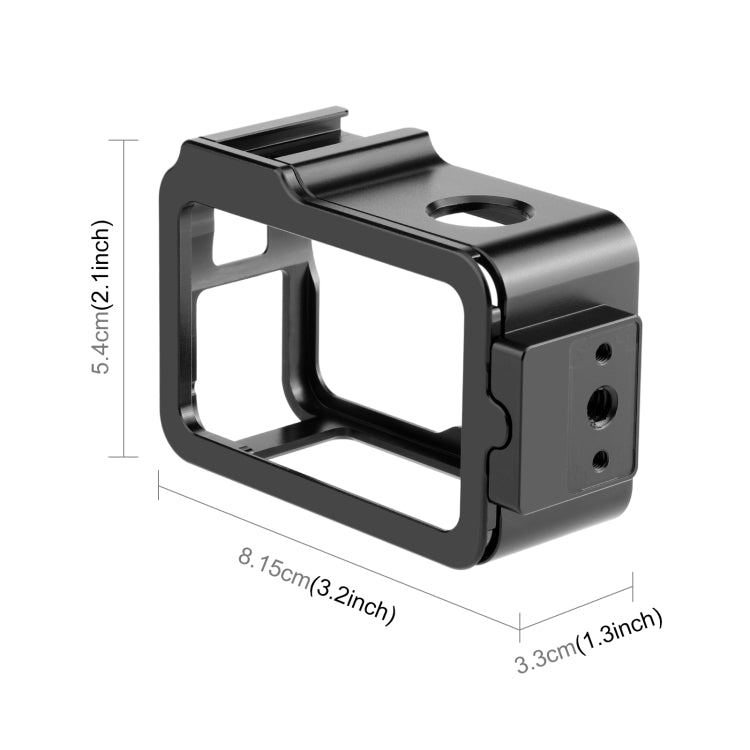 Marco 3 PULUZ adaptador de expansión de jaula de metal con zapata fría para DJI Osmo Action 4 (negro) — imagen 3
