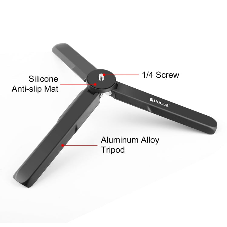 Trípode de metal de aleación Insta360 X4 PULUZ de aluminio para DJI Osmo Pocket 3 (negro) — imagen 5
