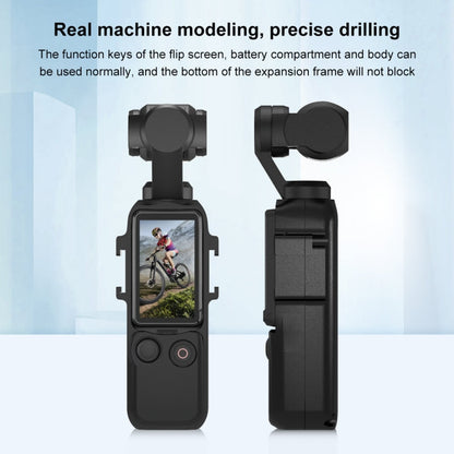 Soporte PULUZ adaptador de jaula de marco de protección de metal con zapatas frías dobles para DJI Osmo Pocket 3 (negro) — i…
