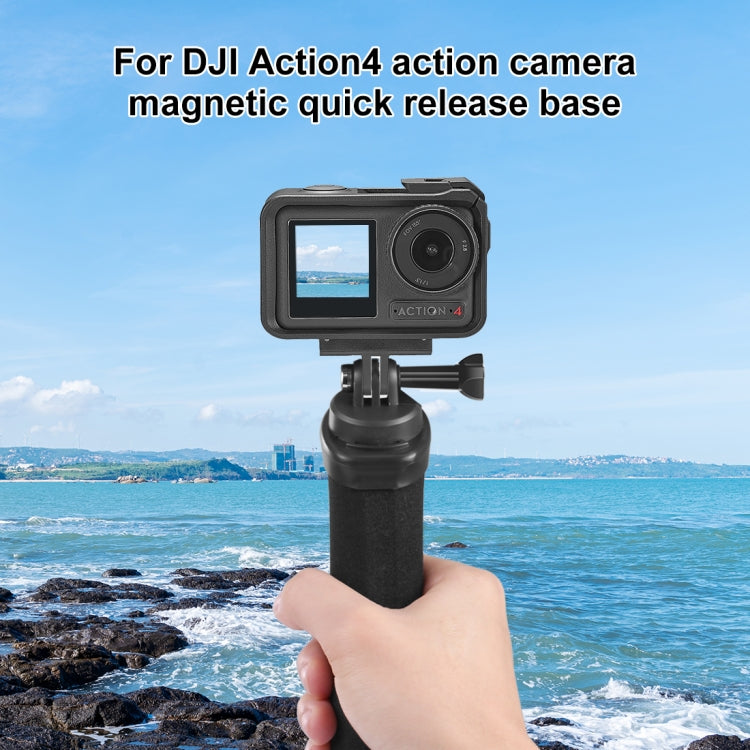Soporte de expansión de base 3 PULUZ de liberación rápida magnética para DJI Osmo Action 4 (negro) — imagen 2