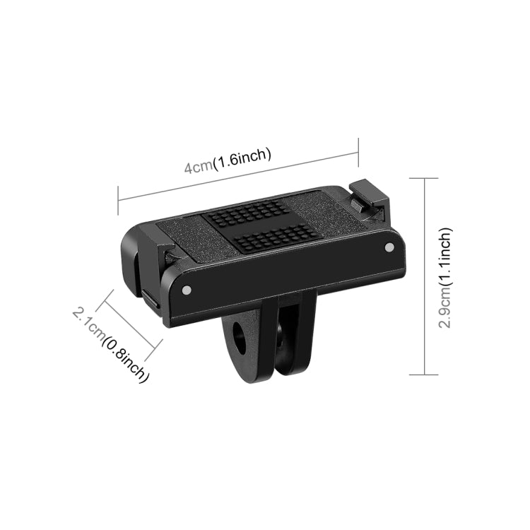 Soporte de expansión de base 3 PULUZ de liberación rápida magnética para DJI Osmo Action 4 (negro) — imagen 4