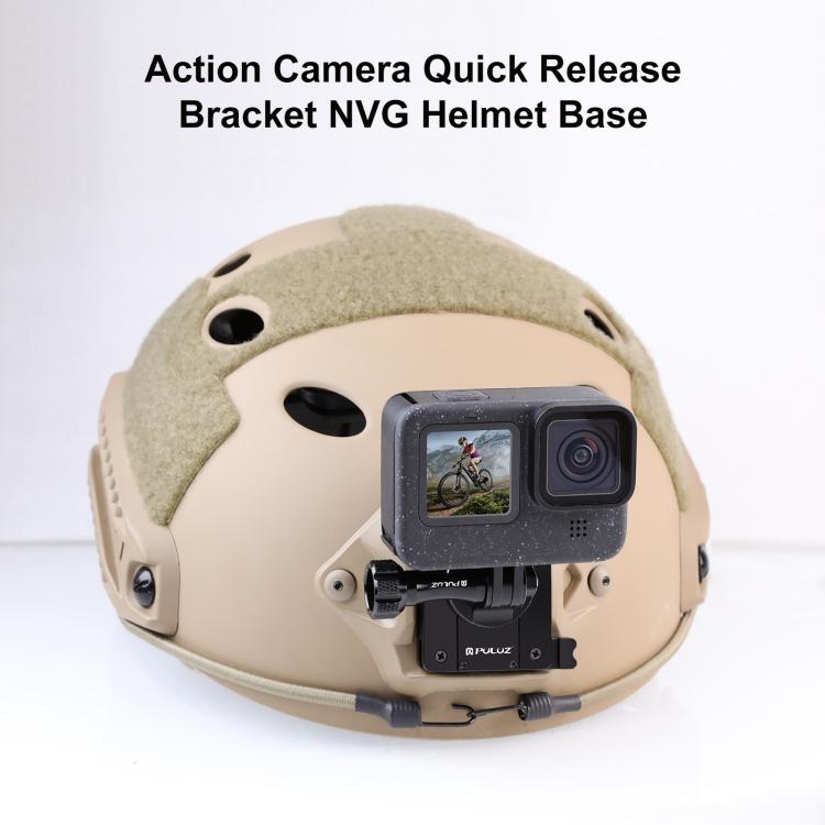 Soporte de liberación rápida de aluminio PULUZ Soporte para casco NVG para GoPro y otras cámaras de acción (negro) — imagen 2