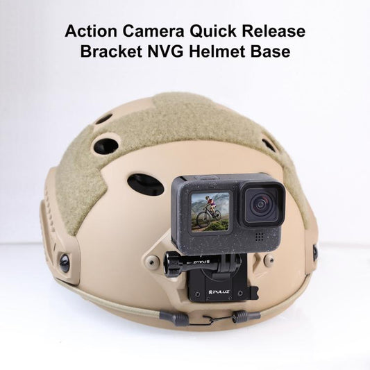 Soporte de liberación rápida de aluminio PULUZ Soporte para casco NVG para GoPro y otras cámaras de acción (negro) — imagen 2