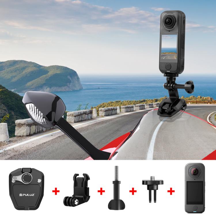 Clip de montaje para cámara de acción en parabrisas de motocicleta PULUZ para GoPro Hero12 Black / / Insta360 X4 / Ace Pro y…