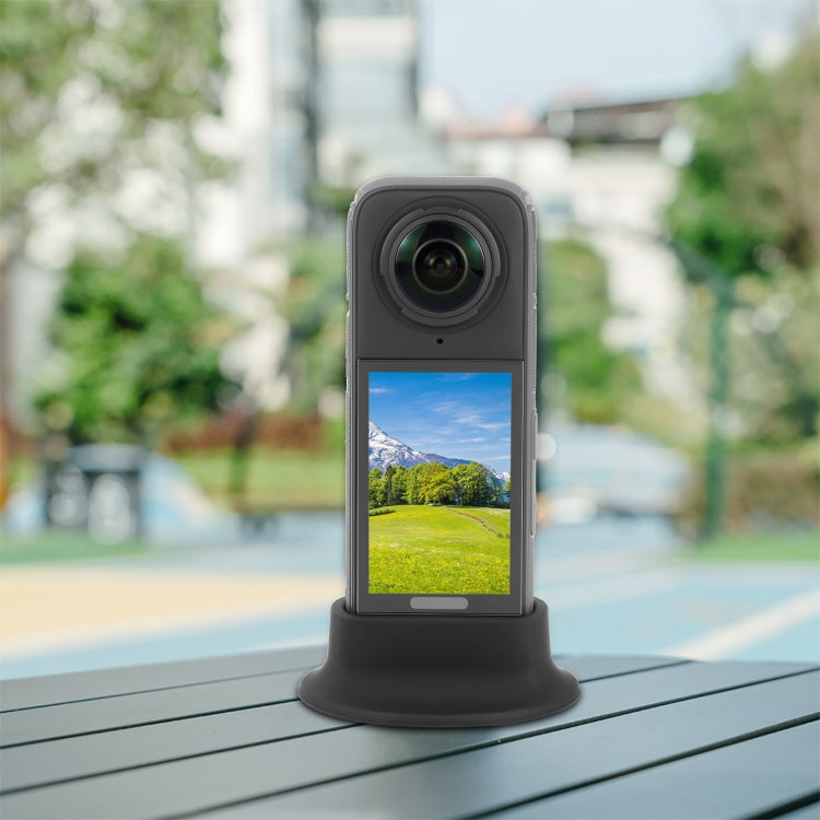 Soporte de base Insta360 X4 PULUZ fija de escritorio con base de silicona (negro) — imagen 8