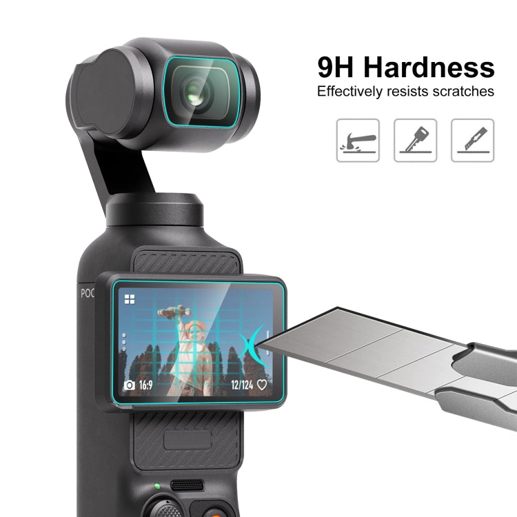 Lente de vidrio PULUZ 9H 2.5D HD Protector de templado + película de pantalla para DJI Osmo Pocket 3 (transparente) — imagen…