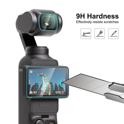 Lente de vidrio PULUZ 9H 2.5D HD Protector de templado + película de pantalla para DJI Osmo Pocket 3 (transparente) — imagen…