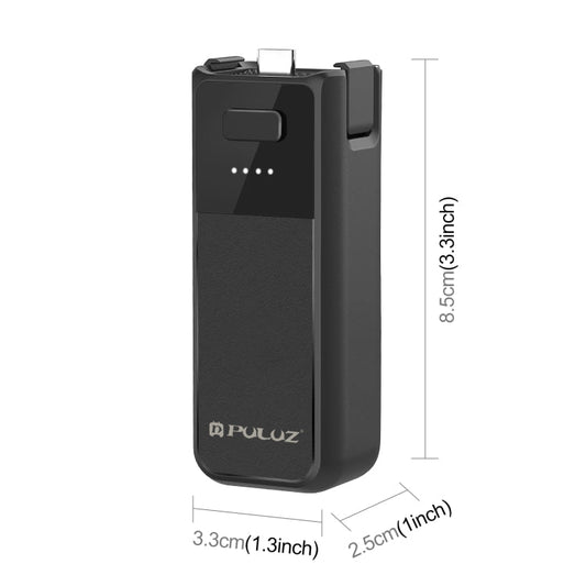 Empuñadura de batería PULUZ de alta capacidad de 2800 mAh para DJI Osmo Pocket 3 (negra) — imagen 2
