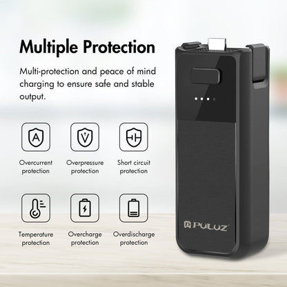 Empuñadura de batería PULUZ de alta capacidad de 2800 mAh para DJI Osmo Pocket 3 (negra) — imagen 3