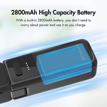 Empuñadura de batería PULUZ de alta capacidad de 2800 mAh para DJI Osmo Pocket 3 (negra) — imagen 4