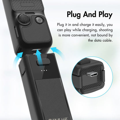 Empuñadura de batería PULUZ de alta capacidad de 2800 mAh para DJI Osmo Pocket 3 (negra) — imagen 8