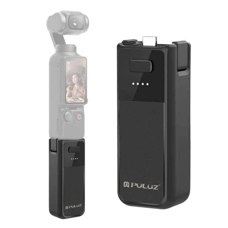 Empuñadura de batería PULUZ de alta capacidad de 2800 mAh para DJI Osmo Pocket 3 (negra)