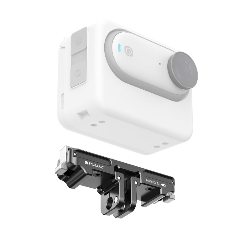 Soporte de base de liberación Para Insta360 GO3 PULUZ rápida de aleación de aluminio magnético para DJI Osmo Action 4 (negro)