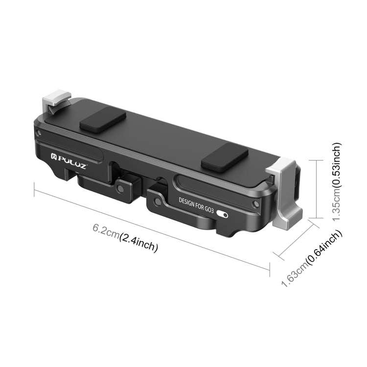 Soporte de base de liberación Para Insta360 GO3 PULUZ rápida de aleación de aluminio magnético para DJI Osmo Action 4 (negro…