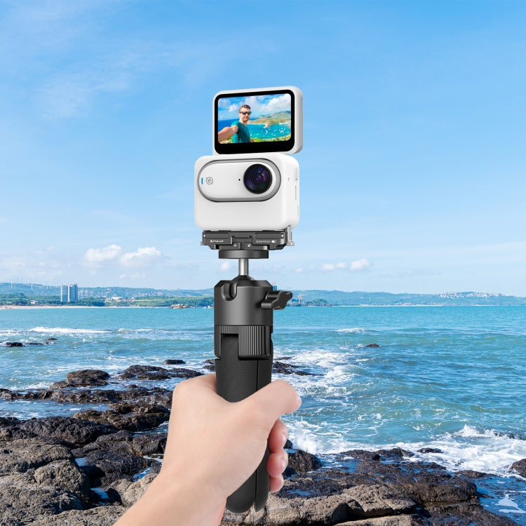 Soporte de base de liberación Para Insta360 GO3 PULUZ rápida de aleación de aluminio magnético para DJI Osmo Action 4 (negro…