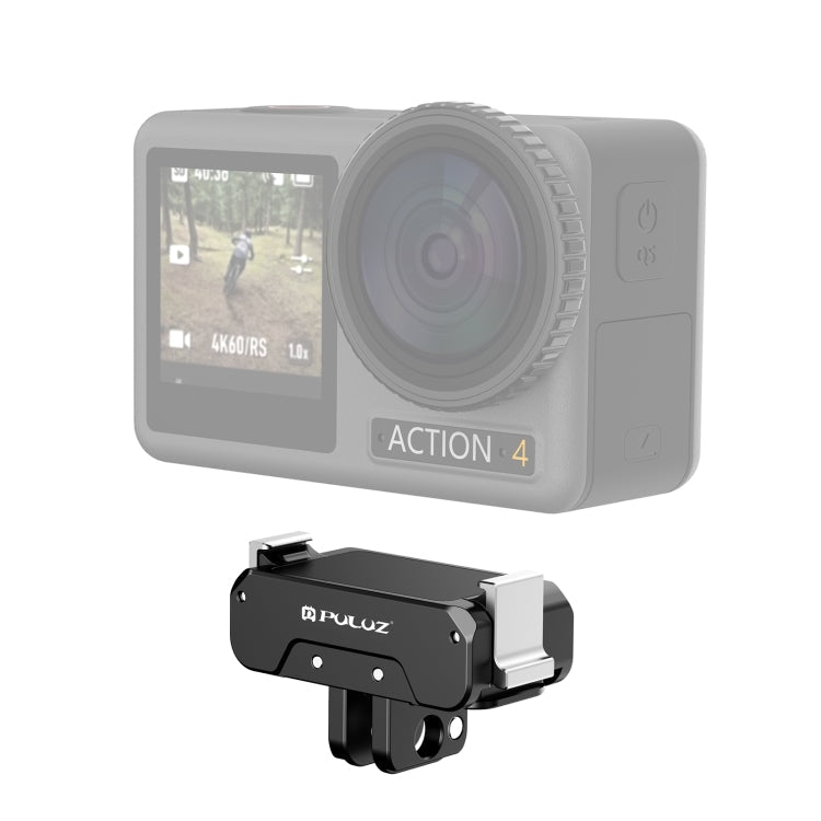 Base PULUZ metálica magnética de liberación rápida para DJI Osmo Action 4 (negro)