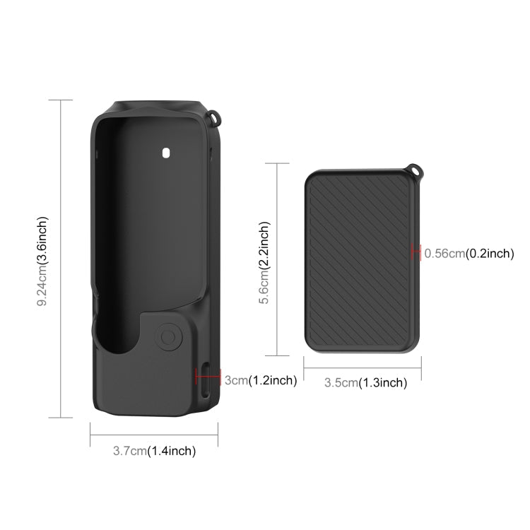 Juego de fundas de silicona PULUZ 2 en 1 con correa para DJI Osmo Pocket 3 (negro) — imagen 2
