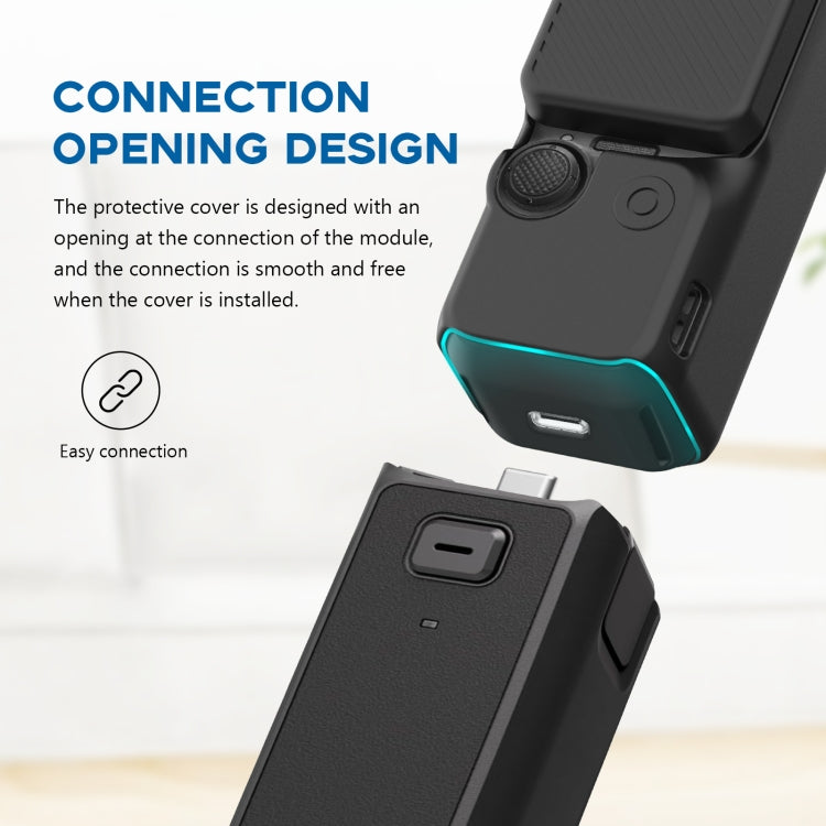 Juego de fundas de silicona PULUZ 2 en 1 con correa para DJI Osmo Pocket 3 (negro) — imagen 6