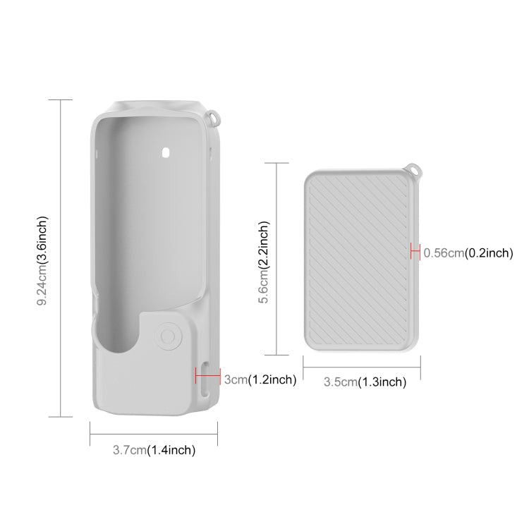 Juego de fundas de silicona PULUZ 2 en 1 con correa para DJI Osmo Pocket 3 (gris) — imagen 2