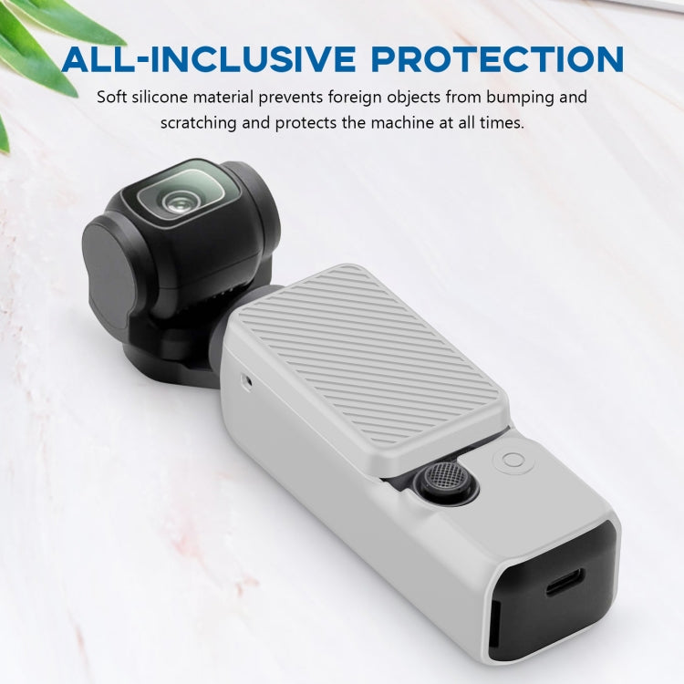 Juego de fundas de silicona PULUZ 2 en 1 con correa para DJI Osmo Pocket 3 (gris) — imagen 4