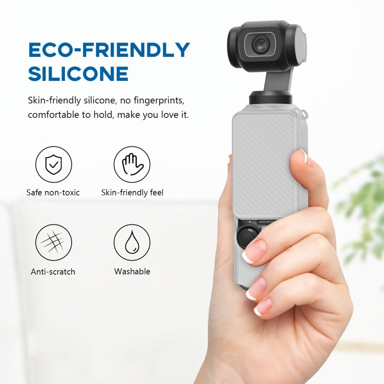 Juego de fundas de silicona PULUZ 2 en 1 con correa para DJI Osmo Pocket 3 (gris) — imagen 5