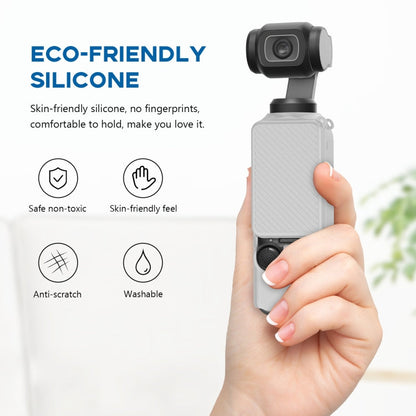 Juego de fundas de silicona PULUZ 2 en 1 con correa para DJI Osmo Pocket 3 (gris) — imagen 5