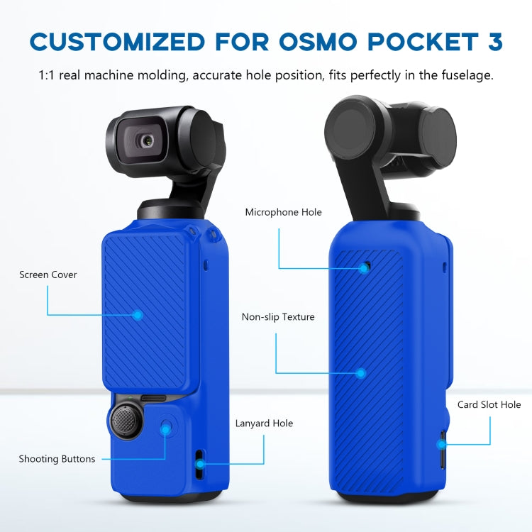 Estuche de silicona PULUZ 2 en 1 para DJI Osmo Pocket 3 (azul) — imagen 3