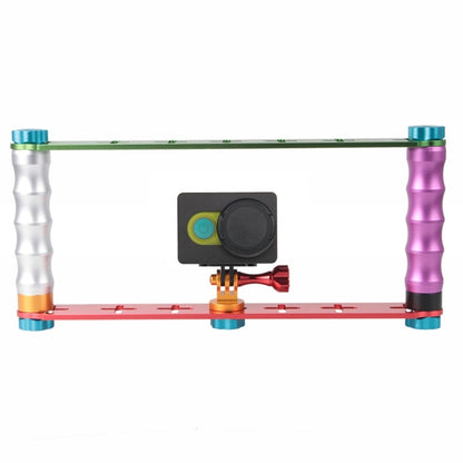 Soporte de montaje de aluminio Estabilizador de mango de doble agarre para cámaras de deportes de acción PULUZ Montura de ab…