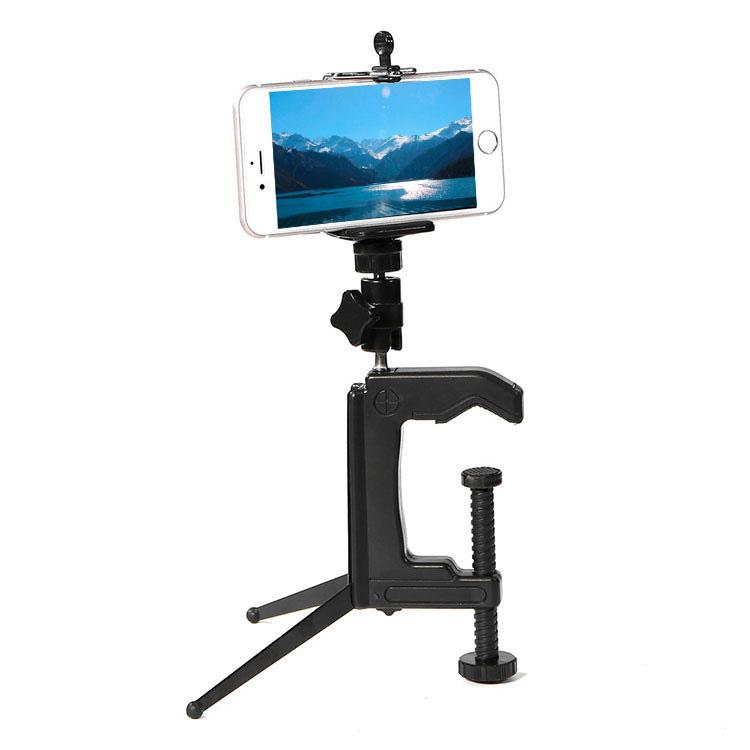 Soporte de abrazadera fija de escritorio con adaptador de trípode para GoPro Hero12 Black / Hero11 /10/9/8/7/6/5, Insta360 A…