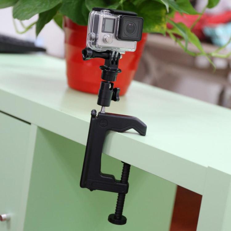Soporte de abrazadera fija de escritorio con adaptador de trípode para GoPro Hero12 Black / Hero11 /10/9/8/7/6/5, Insta360 A…