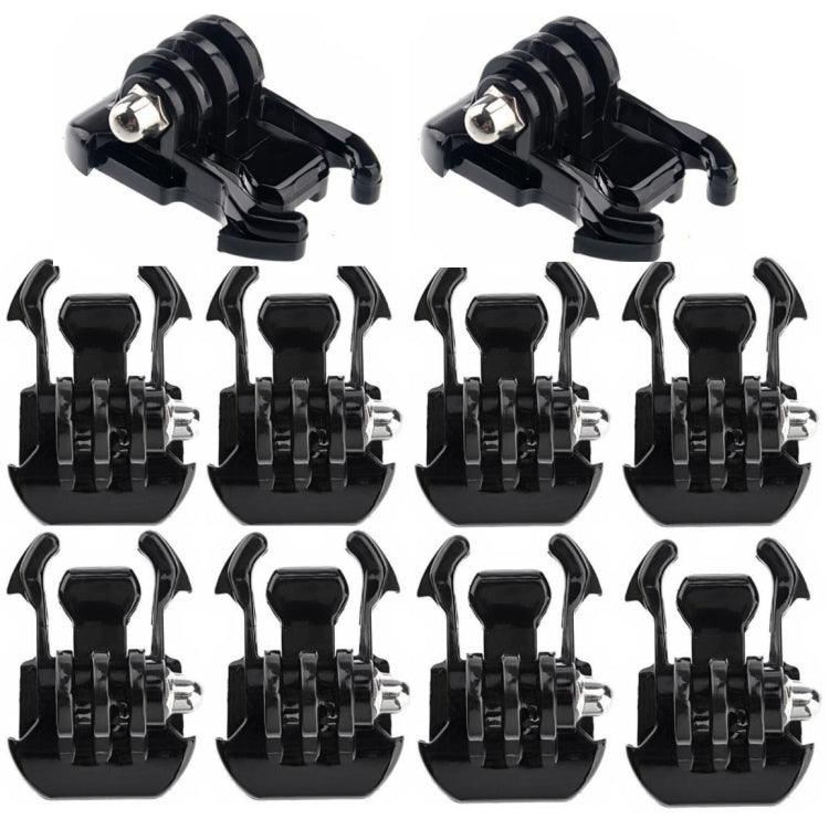 Correa 10 piezas ST-06 hebilla de superficie de montaje de básica para GoPro, Insta360, y otras cámaras de acción (negro)