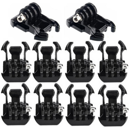 Correa 10 piezas ST-06 hebilla de superficie de montaje de básica para GoPro, Insta360, y otras cámaras de acción (negro)