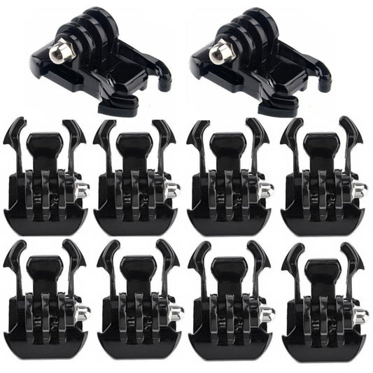 Correa 10 piezas ST-06 hebilla de superficie de montaje de básica para GoPro, Insta360, y otras cámaras de acción (negro)