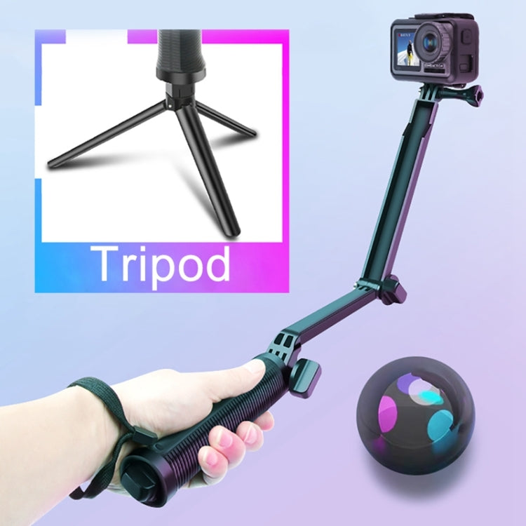 Trípode Monopié de 3 vías + + empuñadura Palo selfie con soporte mágico súper portátil para GoPro Hero12 Black / Hero11 /10/…