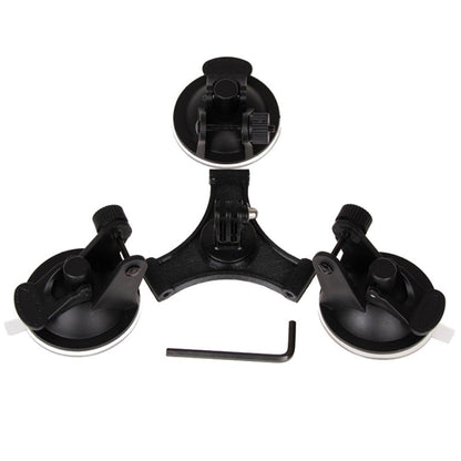 Soporte de ventosa de dirección triangular con destornillador hexagonal para GoPro Hero12 Black / Hero11 /10/9/8/7/6/5, Inst…