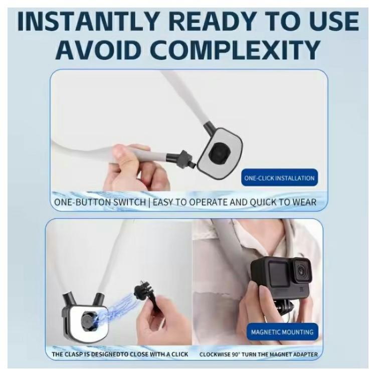 Soporte de correa para el cuello de silicona C071 para cámaras de acción GoPro, Insta360 y — imagen 3