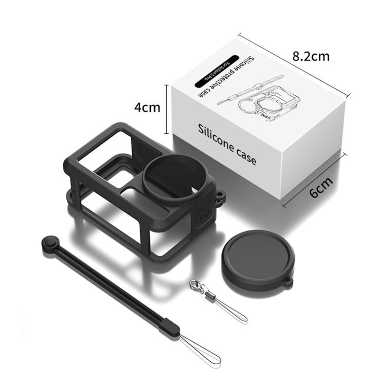 Funda protectora de silicona suave a prueba de golpes con tapa de lente (negra) — imagen 2