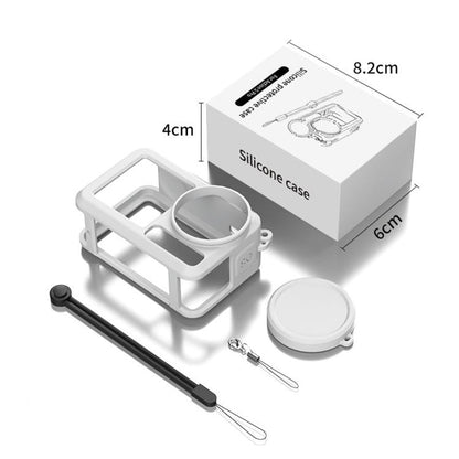Funda protectora de silicona suave a prueba de golpes con tapa de lente (gris y blanco) — imagen 2