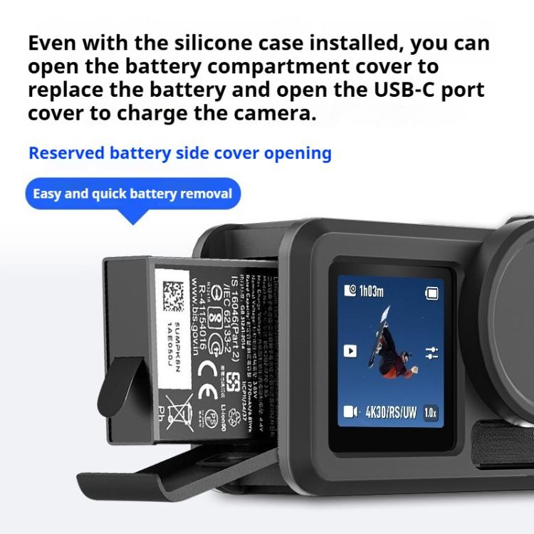 Funda protectora de silicona suave a prueba de golpes con tapa de lente (negra) — imagen 5