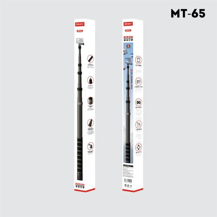 JMARY MT-65 - Palo selfie monopie de fibra de carbono de 3 m con extensión de 5 secciones para cámaras de acción para DJI Os…