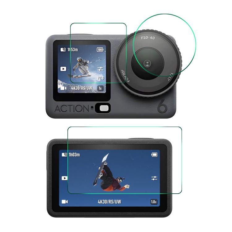 Mica protectora de pantalla de vidrio templado ENKAY Hat-Prince de 0,2 mm y 9H para DJI Osmo Action 6