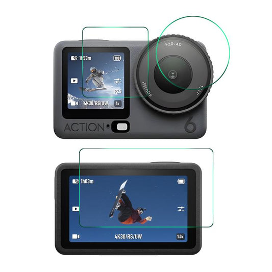 Mica protectora de pantalla de vidrio templado ENKAY Hat-Prince de 0,2 mm y 9H para DJI Osmo Action 6