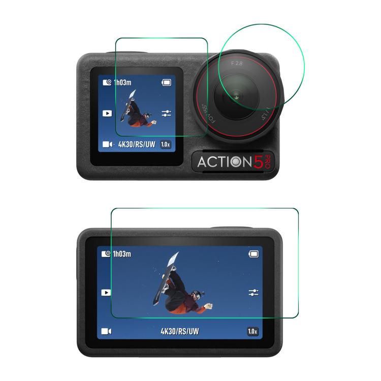 Mica protectora de pantalla de vidrio templado ENKAY Hat-Prince de 0,2 mm y 9H para DJI Osmo Action 5