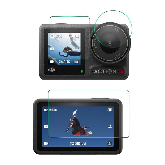 Mica protectora de pantalla de vidrio templado ENKAY Hat-Prince de 0,2 mm y 9H para DJI Osmo Action 4