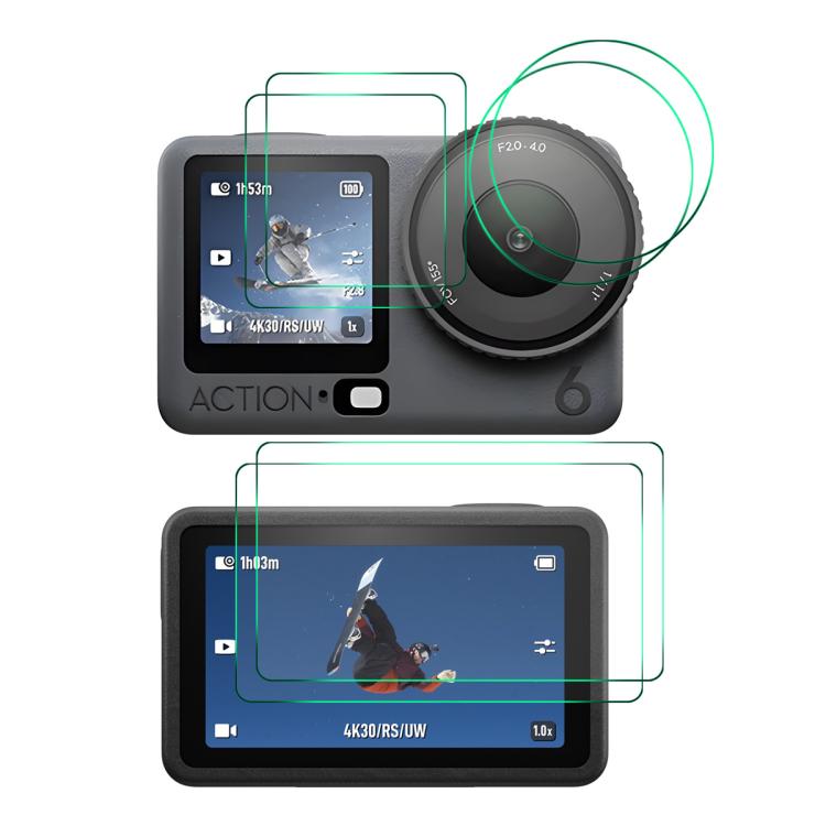 Set 2 ENKAY Hat-Prince 0.2mm 9H Protector de pantalla de vidrio templado Película de reloj para DJI Osmo Action 6