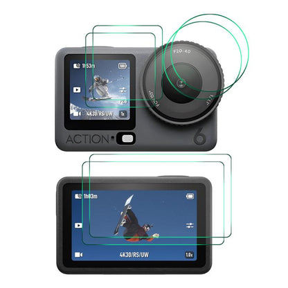 Set 2 ENKAY Hat-Prince 0.2mm 9H Protector de pantalla de vidrio templado Película de reloj para DJI Osmo Action 6