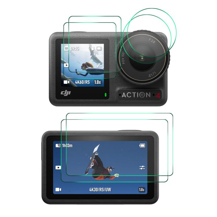 Set 3 2 ENKAY Hat-Prince 0.2mm 9H Protector de pantalla de vidrio templado Película de reloj para DJI Osmo Action 4