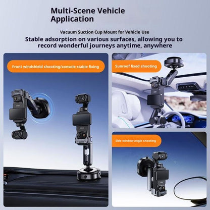 Soporte de ventosa de aluminio DJ3 para cámara de acción, compatible con. Incluye soporte para auto y montaje mediante succi…