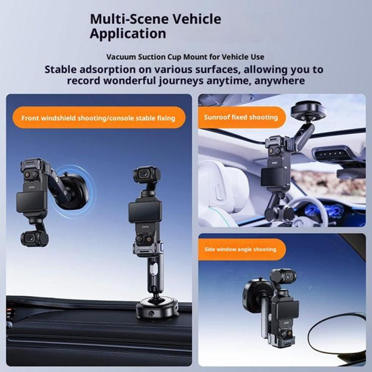 Soporte de ventosa de aluminio DJ3 para cámara de acción, compatible con. Incluye soporte para auto y montaje mediante succi…